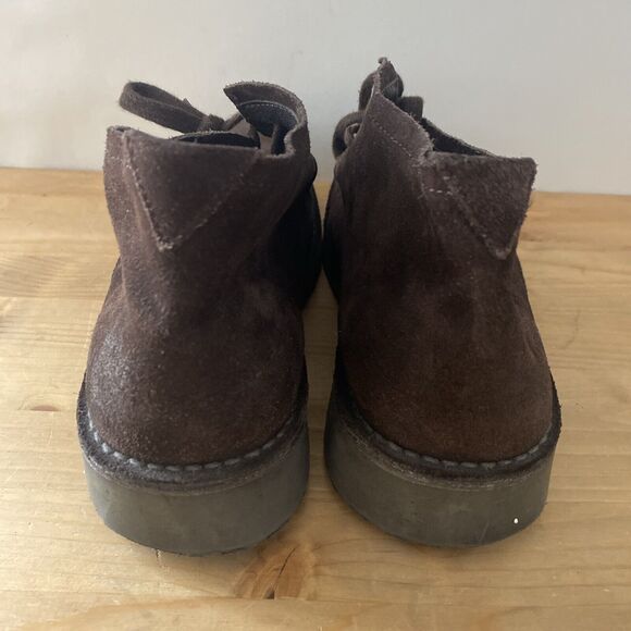 Saks Fifth Avenue Suede Ankle Boots Brown Leather Lace-up Chukka Shoes Sz 9.5 main image 6
